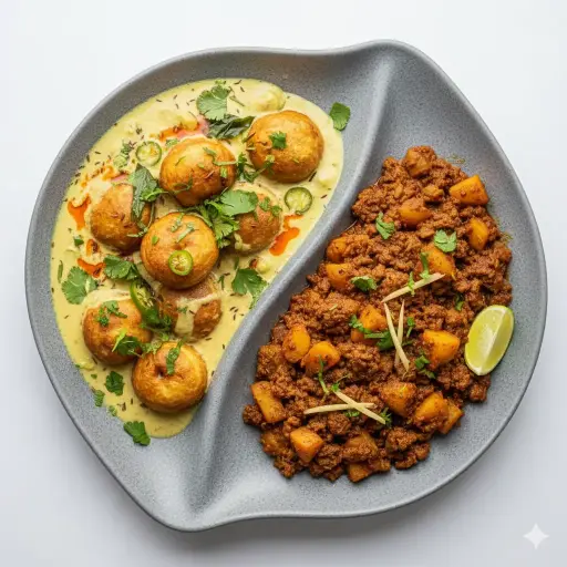 Karhi Pakora / Aloo Qeema